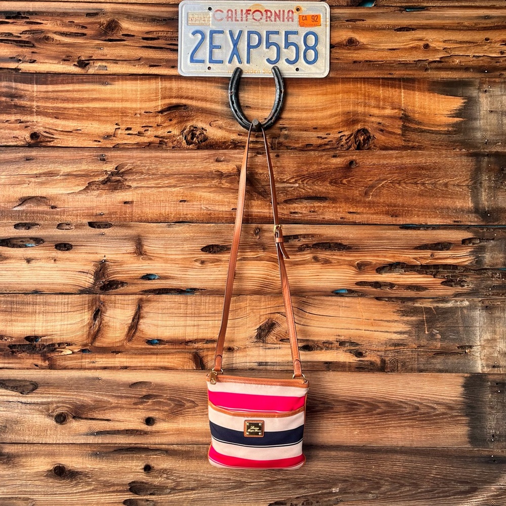 Ralph Lauren Striped Crossbody Bag in Pink, Navy & White